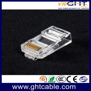 RJ45 8P8C UTP CAT5E Crystal Connector Gold-Plated Content 1-50μ